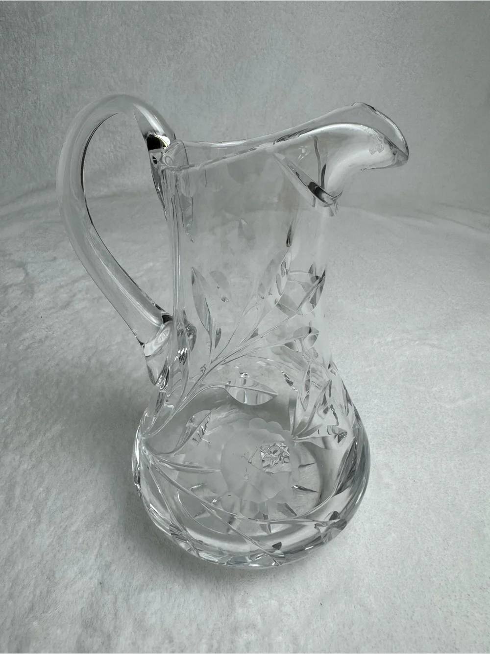 Antique 8” Jug Pitcher ABP American Brilliant Period Cut Glass Daisy Flower